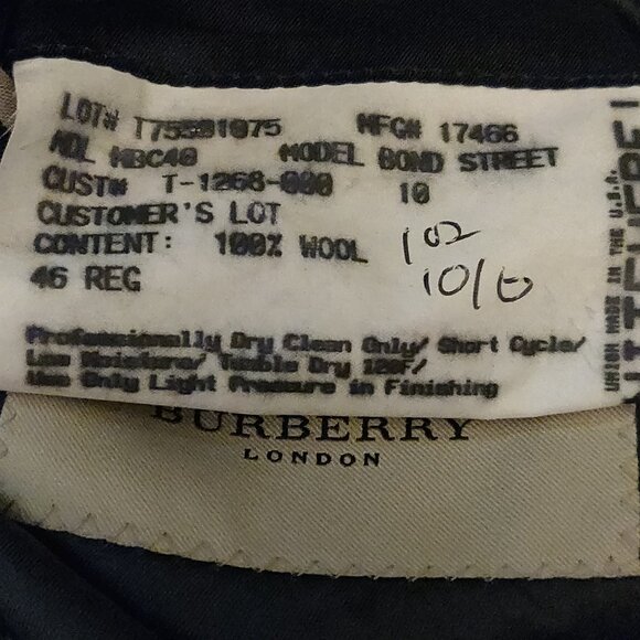 Burberry London 100% Wool Windowpane Plaid Sport Coat Blazer 46R - Picture 8 of 9